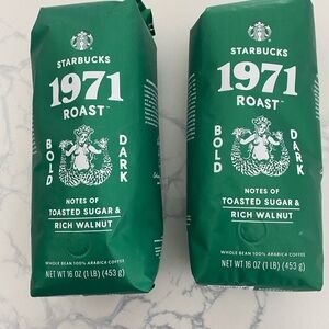 ⭐️Starbucks 1971 Roast⭐️ – 2- Bold & Dark Whole Bean Coffee (1 lb each)